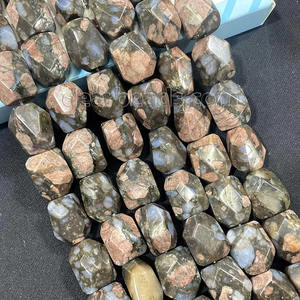 Perles de pierres précieuses naturelles en polygone de forme libre à facettes irrégulières, brin de pierres précieuses pour la fabrication de bijoux à bricoler soi-même (13x17mm, 20CM) - Product Image 4