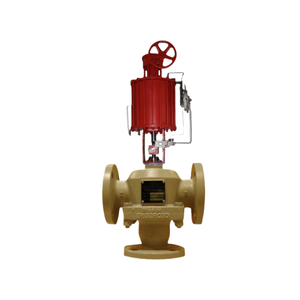 Vannes de contrôle à 3 voies en bronze AMOT pour mélange/diversion avec régulateur de température et actionneurs pneumatiques - Product Image 3