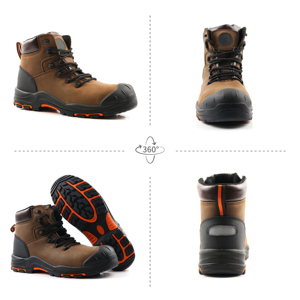 Chaussures de sécurité antistatiques à embout composite, chaussures de travail industrielles sans métal, bottes de travail pour hommes, chaussures de sécurité marron - Product Image 2