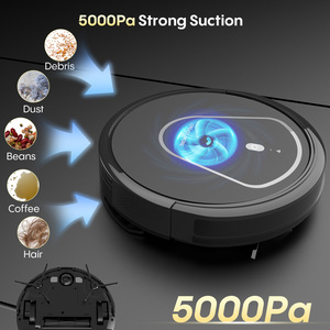 Robot Aspiradora 3 en 1 de 5000 Pa con Recarga Automática, Diseño Antienredos, para Uso Doméstico y en Hoteles, Eliminación de Pelo de Mascotas, Batería, Agua, Aspiración en Seco/Húmedo - Product Image 6