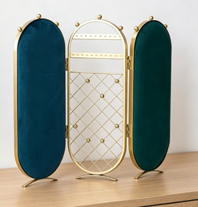 Nouveau design Présentoir à bijoux en velours bleu avec buste pliable - Product Image 4