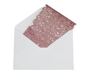 Carte d'invitation pour la fête des mères en papier pailleté découpé au laser fantaisie avec enveloppe et carte de vœux - Design 3D écologique - Product Image 3