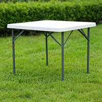 Meubles de salle à manger d'extérieur modernes, table d'extérieur pour hôtel, couleur noire, HDPE, table pliante en plastique pour fête, vente en gros
