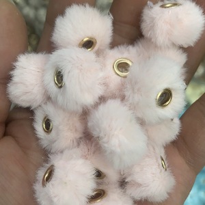 Imitation Mink Fur Pom Pom Beads 20mm <b>Spacer</b> Beads For DIY Jewelry Keychains Pendants Craft Supplies - Product Image 1