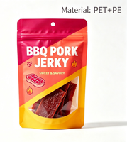 Sachet refermable à fermeture éclair en polyester PE non recyclable pour viande séchée (porc, bœuf)