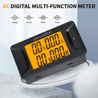 Peacefair PZEM-028, Power Meter Digital PF fase tunggal 260V AC, Voltmeter Panel pengukur Amper