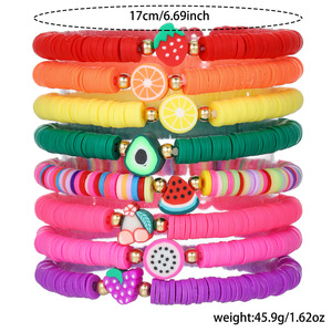 Fashion String <b>Bracelet</b> Set Colorful Fruit Design Elastic <b>Rope</b> Jewelry Unisex Gift Wearable Accessories - Product Image 4