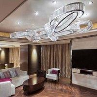 Lustre moderne de luxe sur mesure, grand rectangle, design artistique, pour plafond haut, centre de vente, luminaires suspendus en verre