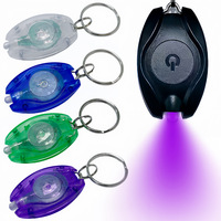 Fabricant à bas prix Logo personnalisé Mini lampe de poche ultraviolette portable à LED Porte-clés torche noir Porte-clés lumière UV