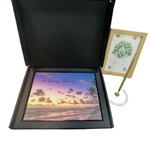 Aksesuarlar fotoğraf çerçevesi, kalem ve mum ile başsağlığı için SM-JZ073 cenaze ziyaretçi defteri seti - Product Image 1