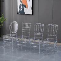 Chaise de mariage en acrylique transparente élégante en gros, empilable pour les événements, fête, design Chiavari, cristal transparent pour les restaurants