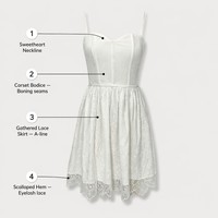Robe Mini Blanche Sophistiquée en Broderie Anglaise OEM : Une Pièce Intemporelle pour Femme – Usine de Confection Personnalisée