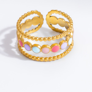 Heart Shape <b>Gold</b> Plated <b>Bracelet</b> For Women Colorful Enamel Jewelry Gift Fashion Accessory - Product Image 3