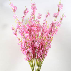 Fleur artificielle à cinq branches, fleur jaune, décoration d'intérieur, bouquet, <span class=keywords><strong>orchidée</strong></span> <span class=keywords><strong>cymbidium</strong></span>, fabricant en gros - Product Image 3