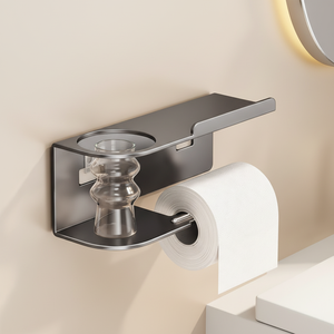 Wall-Mounted Non-Perforated Toilet Tissue Box <strong>Storage</strong> Rack Roll Paper <strong>Draw</strong> for Home or Hotel Bathroom Sets - Product Image 1