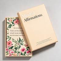 Cartes d'affirmation positives écologiques personnalisées 350 g/m² OEM avec motif floral aquarelle et boîte personnalisée pour usage familial