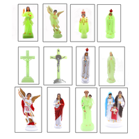 Statue de la Vierge Marie Lumineuse de 15 cm, Sculpture Catholique en Plastique Luminescente de Sainte Marie