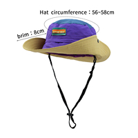 Topi Cepat Kering dengan Tali Dagu untuk Hiking, Perjalanan, Topi Nelayan, Topi Lebar, Topi Bucket Outdoor, Warna Blok, Topi dengan Logo Custom