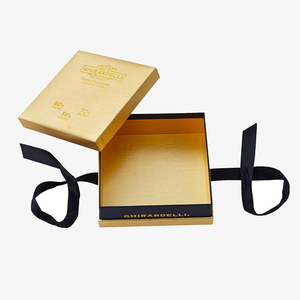 Custom Gold Ribbon Rigid Gift <strong>Boxes</strong> with Matte Finish Cardboard <strong>Packaging</strong> for <strong>Chocolate</strong> Featuring Custom Logo - Product Image 2