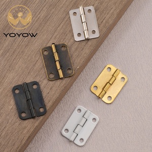 Bisagra decorativa de metal de bronce antiguo, mini, plana, de extremo abierto, de 180 grados, para caja de regalo de madera, joyero, dormitorio de villa - Product Image 2