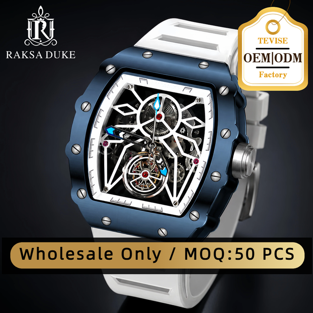 Raksa Duke Custom logo Men's Watch Luxury Men Automatic Tourbillon Mechanical Wrist Watch for Men