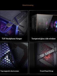 เคสสำหรับ <span class=keywords><strong>GT301</strong></span> TUF gunner Gaming, เคสพีซีหน้าต่างกระจกนิรภัยกันรอยแบบ Atx Form Factor - Product Image 3
