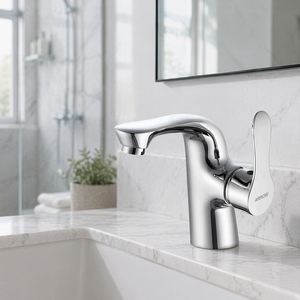 Rubinetto <span class=keywords><strong>Miscelatore</strong></span> per <span class=keywords><strong>Lavabo</strong></span> da Bagno in Ottone Marca ARROW <span class=keywords><strong>con</strong></span> Cartuccia in Ceramica, Montaggio su Piano a Foro Singolo - Product Image 1