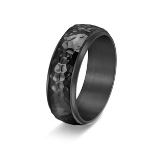 Viking Trendy Gold Hammered Damascus Knocker <b>Rings</b> Stainless Steel Tungsten Wedding Jewelry for Men and Women Gift for <b>Couples</b> - Product Image 4