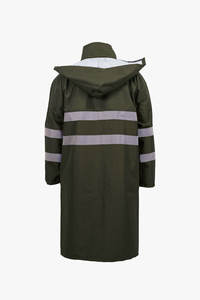 Chaqueta de lluvia recubierta de PU impermeable ligera de alta visibilidad con tiras reflectantes para acampar y proteger la ropa de trabajo al aire libre - Product Image 4