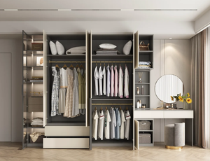 Armoire autoportante de style moderne haut de gamme, série personnalisée, couleur unie, peinte, avec fonction de rangement pour la chambre à coucher, le salon, meubles - Product Image 3