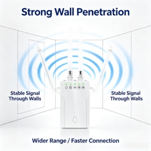 Répéteur WiFi double bande, extension de portée sans fil, amplificateur de signal <span class=keywords><strong>Internet</strong></span> 1200 Mbps avec port Ethernet, mode WPS AP pour la maison et le bureau - Product Image 4