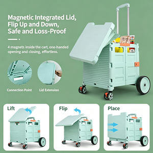 Chariot de supermarché robuste 340L grande capacité avec roues silencieuses, chariot de courses en fil métallique pour usage commercial et de détail, kit complet - Product Image 6