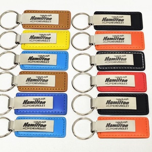 Car Leather Keyring Manufacturer Wholesale Sublimation <b>Key</b> Chain <b>Custom</b> Brand Logo Name Souvenir Promotional PU Leather Keychain - Product Image 1