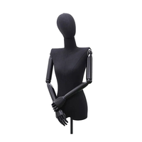 Maniquíes de Mujer para Exhibición de Moda, Maniquí Femenino de Medio Cuerpo con Brazos de Madera y Material Plástico