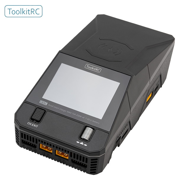 Original ToolkitRC Q6AC Smart Charger AC 400W / DC 1000W 4CH Wireless 1~6S Lipo Drone Battery Charger for LiPo NiMH PB Battery