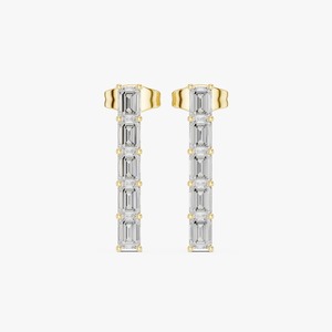 Best Quality Elegant Diamond Vertical Drop Studs for Women with Sparkling CZ <b>Stones</b> for Daily and Party Wear Jewelry for Sale - Product Image 1