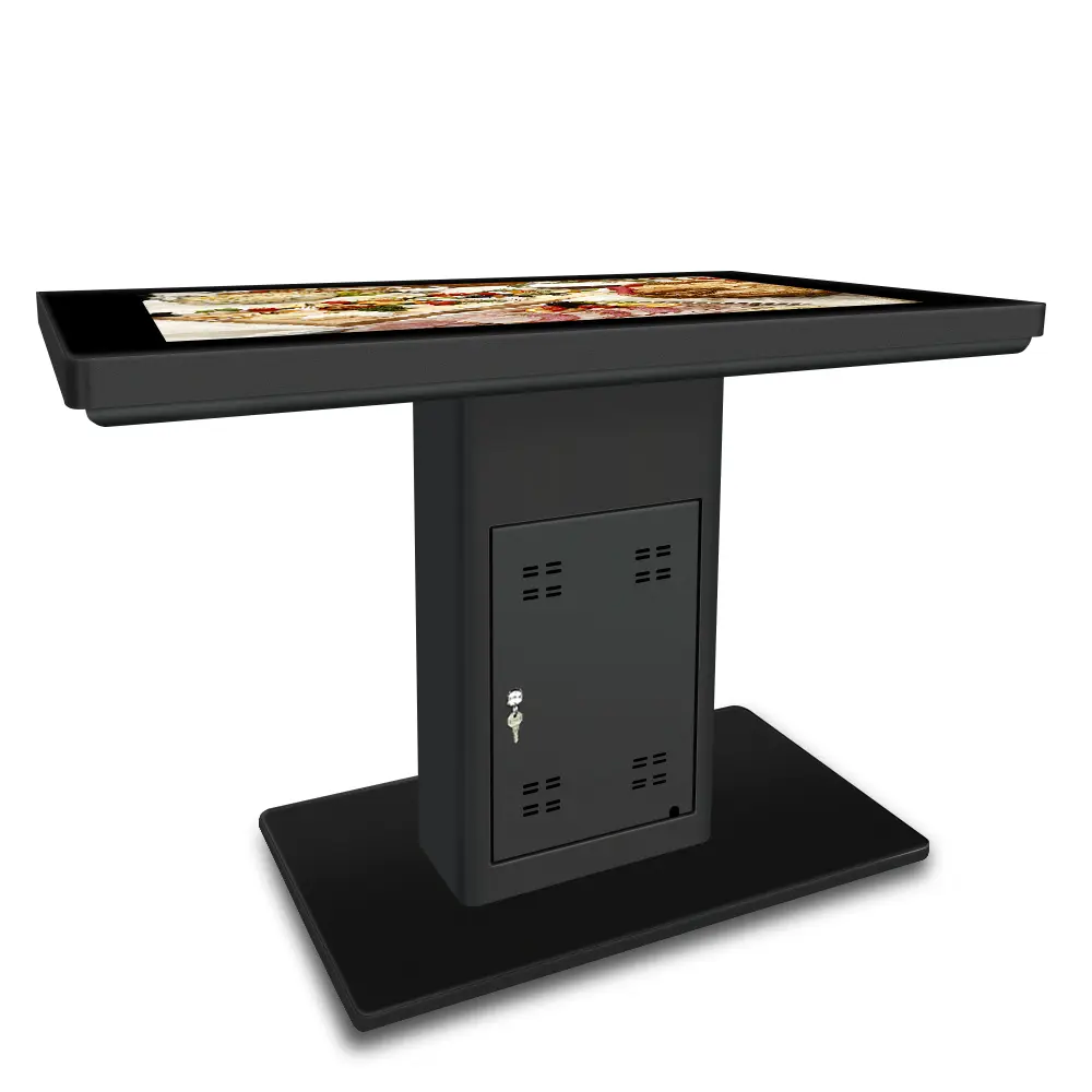 โต๊ะสัมผัสแบบโต้ตอบขนาด43นิ้วโต๊ะอัจฉริยะกันน้ำสำหรับร้านอาหาร/ร้านกาแฟ/โรงเรียนอนุบาล