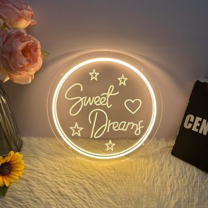 Letrero Luminoso de Neón con Diseño de <span class=keywords><strong>Sueño</strong></span> Dulce, Luz Blanca Cálida con Brillo Ajustable para Dormitorio, Sala de Estar, Cuarto de Bebé, Decoración de Pared, Regalos de Cumpleaños y Navidad - Product Image 1