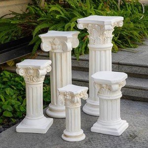 Colonne Romaine Décorative en Résine pour Jardin Extérieur, Socle de Présentation pour Mariage, Style Traditionnel, Forme Rectangulaire, Autoportante - Product Image 1