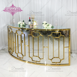 Mesa moderna de acero inoxidable dorado para el hogar, Bar y salón, muebles, mostrador portátil alto para eventos de bodas y bares para hoteles - Product Image 2