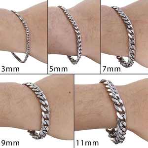 3-11mm Men's <b>Bracelets</b> Stainless Steel Curb Cuban Link Chain <b>Black</b> Gold Color Silver Color <b>Bracelet</b> for <b>Women</b> Jewelry - Product Image 5