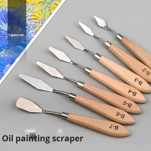 Vente en gros de grattoir pour peinture à l'huile acrylique, gouache, pelle, couteau à <span class=keywords><strong>palette</strong></span> pour fournitures d'art, peinture acrylique à l'huile et gouache - Product Image 4