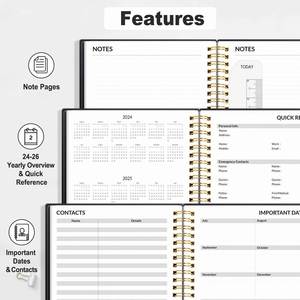 Custom <b>A5</b> PU Leather Hardcover Spiral Notebook <b>Planners</b> with 100 Sheets and Custom Logo for Writing - Product Image 4