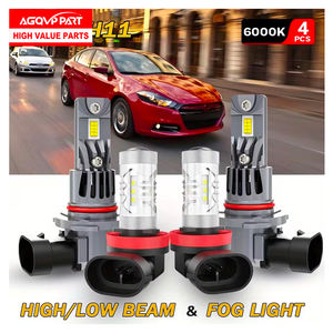 Kit Lampadine LED 9012 H11 per Dodge Dart 2013-2015 e <span class=keywords><strong>Fiat</strong></span> <span class=keywords><strong>500</strong></span>, Fari LED Abbaglianti/Anabbaglianti + Kit Lampadine Fendinebbia Plug&Play - Product Image 1