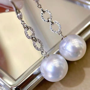 Accessoires en perles DIY 21758, clous d'oreille en argent S925, édition légère, plateau vide avec perles de 8 à 12 mm pour bijoux en argent, crochet d'oreille - Product Image 2