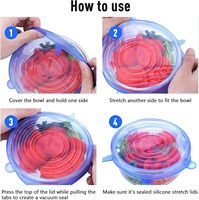 Ensemble de couvercles extensibles en silicone réutilisables - Couvercles alimentaires flexibles pour bols et récipients, résistants aux températures, compatibles lave-vaisselle et micro-ondes