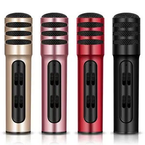 FREE sample professional BGN-C7 Dual Mobile Phone Karaoke Live Singing Microphone Built-in Sound Card Condenser Microphones