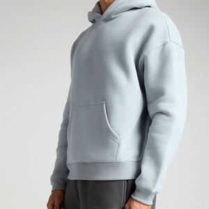 เสื้อครอปแบบมีฮู้ดผ้าคอตตอนสีฟ้าอ่อน - Product Image 3