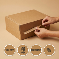 Boîte en carton ondulé recyclé personnalisée avec fermeture éclair, déchirement facile, pelliculage brillant et gaufrage pour cosmétiques, huiles essentielles, shampoings et perruques
