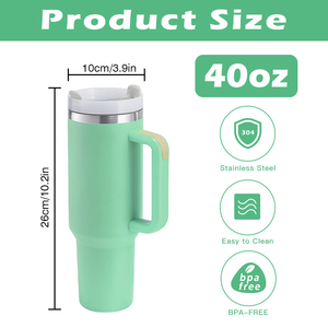 Ly giữ nhiệt RTS Stocked H2.0 40oz phủ sơn tĩnh điện có tay cầm, làm bằng thép không gỉ, dung tích 40 oz, nhiều màu sắc (8 màu), 8 cái/thùng - Product Image 3